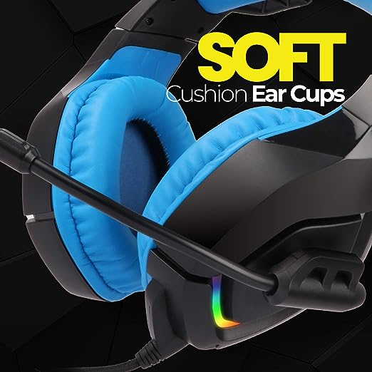 Zebronics Zeb-Rush (Blue) Premium Wired Gaming On Ear Headphone with RGB LEDs, Dual 3.5mm Jack, Converter Pin, Cushion Headband, Volume Controller, Adjustable Mic, 40mm Neodymium Drivers Zebronics Zeb-Rush (Blue) Premium Wired Gaming On Ear Headphone with RGB LEDs, Dual 3.5mm Jack, Converter Pin, Cushion Headband, Volume Controller, Adjustable Mic, 40mm Neodymium Drivers